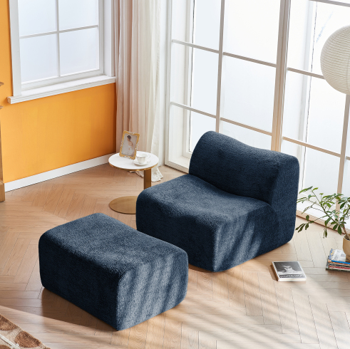 Blue + Velvet + Foam + 1 Seat