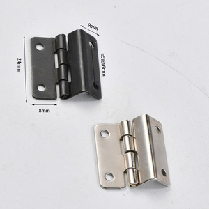Bisagra Estándar Tipo H de 24 mm x 8 mm, Montaje en Superficie, Hierro, Diseño Minimalista y Duradero para Muebles, Plateado/Negro - Product Image 1