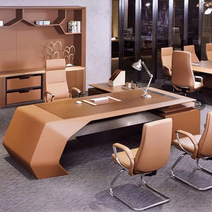 High-End Kantoormeubelleverancier Groot Bureau Ontwerpt Houten Manager Moderne Luxe Kantoortafel - Product Image 5