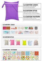 2 pièces/ensemble sac humide uni lavable avec poche simple fermeture éclair couche-culotte maillot de bain sac maman sacs avec motif imprimé