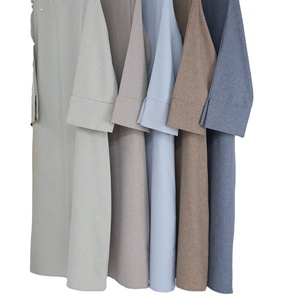2024 tinta unita semplice abito Abaya chiuso a fessura <span class=keywords><strong>maniche</strong></span> <span class=keywords><strong>lunghe</strong></span> <span class=keywords><strong>con</strong></span> tasche laterali e cerniera posteriore da donna Muslim Casual Abaya - Product Image 1