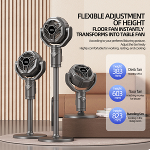 AINI NEW Rechargeable USB-Powered High-Speed Standing <strong>Fan</strong> <strong>Remote</strong> <strong>Control</strong> Energy Efficient Adjustable Height Compact Design Air - Product Image 1