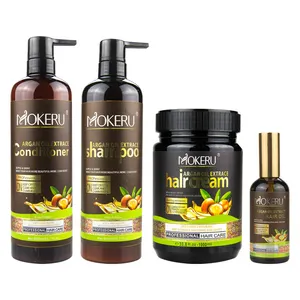 Mokeru Private Label Biologische Keratine Arganolie Extrace Shampoo En Conditioner Sulfaatvrije Haarverzorgingsset Voor Haar