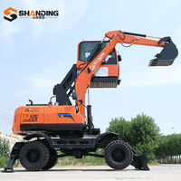Excavatrice sur pneus SHANDING 15 tonnes SD135W à bas prix avec système hydraulique, excavatrices en stock