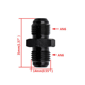 An To An Oil Cooler Hose <b>Adapter</b> Male Threaded Double Threaded Aluminum Alloy Black AN6 AN8 AN10 AN12 - Product Image 3