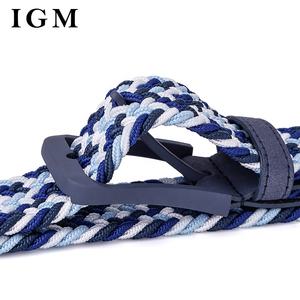 Cuerda tejida Elástico Estiramiento Deportes Tela Cinturón Azul Diseño trenzado a granel Cinturón de <span class=keywords><strong>golf</strong></span> - Product Image 4