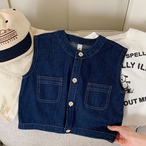 2025 primavera y verano chaleco para bebés Chaleco de carga informal suelto estilo japonés único patrón sólido chaqueta Tops - Product Image 4