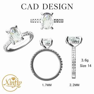 Servicio de Diseño CAD 3D Profesional para Joyería Xinfly, Modelado de Anillos Personalizados, Diseño de Anillos de Boda a Medida, Maqueta Técnica en 24H - Product Image 2