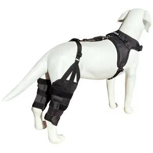 Hund Hund Doppel-Knie-Stifel-Behalterung Wickel Doppelmetahl-Splint scharnier flexible Stützbinderung für K9 ACL-Behalterung mit Geschirr