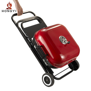 Barbecue pliant d'extérieur Hongyi de 18,5 pouces avec panneau latéral à hauteur réglable, grille à charbon de bois, pour le camping et la terrasse - Product Image 4