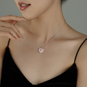 S925 <b>Sterling</b> <b>Silver</b> Square Yellow Gem Halo Pendant <b>Necklace</b> Retro High Grade Women Banquet DateGift Versatile Clavicle <b>Necklace</b> - Product Image 3
