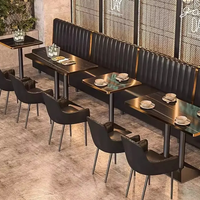 Ensembles de meubles de restaurant en matériau PU moderne pour table à manger, chaise, canapé, stand dans les hôtels, centres commerciaux, cafés, écoles et bars