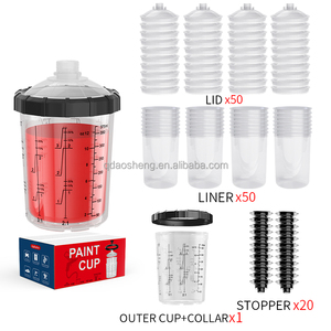 Bicchieri Monouso per Pistola a Spruzzo in Plastica PP, Tazza di Misurazione e Miscelazione Vernice di Alta Qualità per <span class=keywords><strong>Riparazione</strong></span> Carrozzeria Auto - Product Image 1