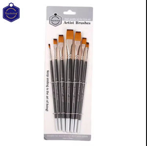 ชุดแปรงระบายสีน้ำหัวแบนหลายขนาด Keep Smiling Professional พร้อมขนแปรงไนลอน สำหรับระบายสีบนหินและเซรามิก - Product Image 3