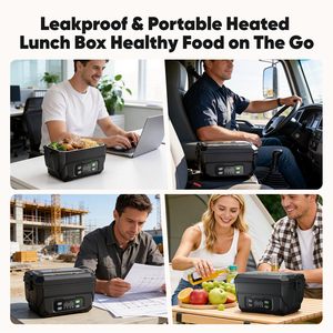 Bencircle E07 1.5L Cordless Lunch Box Electric Warmer Portable Food Container with Stainless Steel Inner, Fork & Spoon, Travel L - Product Image 5