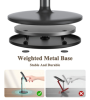 Support de téléphone en alliage d'aluminium magnétique puissant N52 avec logo personnalisé, support de bureau pour diffusion en direct, bras flexible anti-vibration durable
