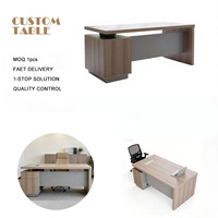 Table d'ordinateur exécutive moderne de qualité supérieure avec armoire latérale, table de PDG moderne, mobilier de bureau, table de patron facile à assembler pour le bureau