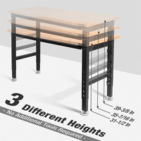 Table de travail en acier et bois massif, établi de grande qualité