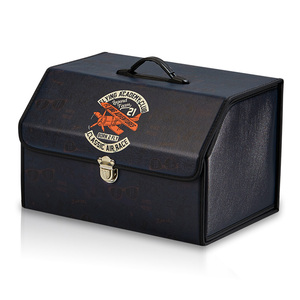 2022 New Design Vehicle Folding Cargo Storage Box Large Capacity Car Trunk Organizer Leather Premium Multi Storage Organizer Car