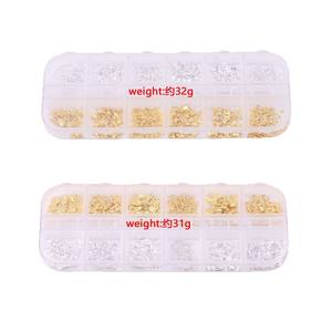 12 rejillas oro plata cinta arco flor aleación Nail Art Charms oro plata <span class=keywords><strong>uñas</strong></span> remaches accesorios decoraciones <span class=keywords><strong>uñas</strong></span> suministros - Product Image 6
