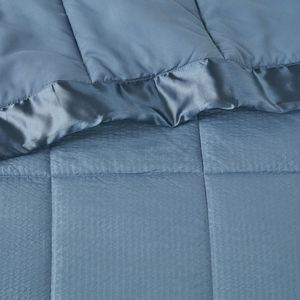 Couverture de lit surdimensionnée en duvet synthétique Db, bleu uni, matelassée, toutes saisons, polyester, lavable en machine - Product Image 5