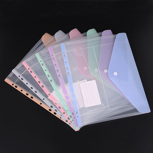 Biểu Tượng Tùy Chỉnh Công Suất Lớn 11-Lỗ A4 Tập Tin Túi Nhựa Trong Suốt Nút PP Không Thấm Nước Tài Liệu Thư Mục Cho Văn Phòng Trường - Product Image 1