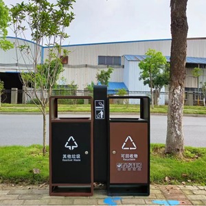 Contenedores de Basura para Exteriores, Acero Galvanizado con Acabado Pintado, Rectangulares, para Reciclaje y Clasificación, Uso en Parques y Ciudades - Product Image 1