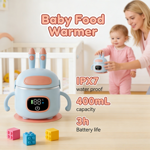 Bol chauffant <span class=keywords><strong>sans</strong></span> <span class=keywords><strong>fil</strong></span> rechargeable pour bébé 400 ml, en PP <span class=keywords><strong>sans</strong></span> BPA, avec ventouse, pour enfants de 0 à 12 mois - Product Image 2