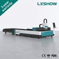 Mesin Pemotong Laser Serat LX3015HC Profesional untuk Fabrikasi Logam, Platform Pertukaran LXSHOW, Mesin Pemotong Baja Laser