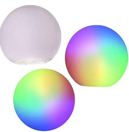Juego de bolas Poi para malabares con brillo LED, Conjunto de bolas con batería Ultra brillante con efecto RGB estroboscópico lento
