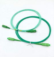Pas cher 3.5m 1.6mm Monomode Fibre Optique Patchcord G657A2 Optique FTTH Aqua Vert Blanc Jarretière