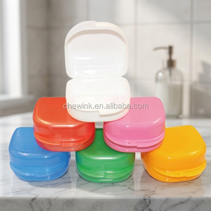 Boîte à prothèses dentaires en plastique PP nacré, robuste, avec fermeture à pression, multi-usages, grande taille 82x85x45mm - Product Image 3