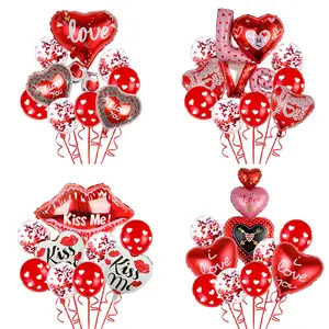 Conjunto de balões laminados para decoração, kit de balões de folha de alumínio do dia dos namorados e festa de feliz aniversário