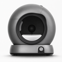 Bac à litière intelligent pour chat en plastique ABS, toilette électrique autonettoyante, nettoyage en un clic, anti-éclaboussures, design entièrement fermé, capacité de 45 L