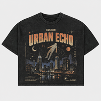 T-shirt personnalisé avec logo animalier, 100% coton, effet vintage, coupe oversize, bords bruts, streetwear, grande taille, pour homme