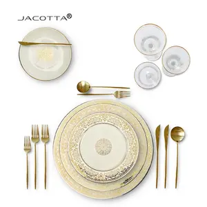 Wholesale luxury dishes plates ceramic dinnerware dinner set porcelain