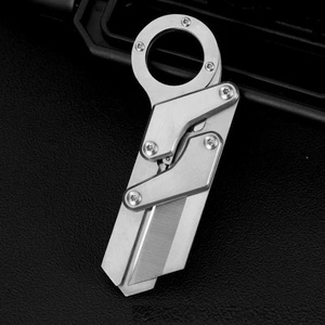 Couteau de poche pliant HK OEM Grade DIY pour le camping, lame en acier inoxydable 3CR13 ultra-affûtée, manche en acier au carbone, 18 cm, garantie 1 an - Product Image 3