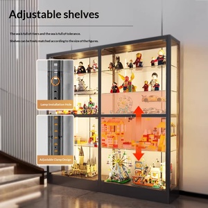 Vitrina de Vidrio Resistente Hecha a Medida con Luz LED, Exhibidor Multinivel a Prueba de Polvo para Coleccionables de <span class=keywords><strong>Lego</strong></span>, Figuras, Sala de Estar - Product Image 2