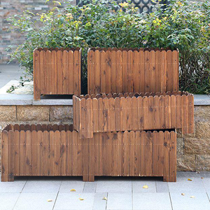 I796 Gros Antiseptique <span class=keywords><strong>Bois</strong></span> <span class=keywords><strong>Grande</strong></span> <span class=keywords><strong>Taille</strong></span> Rectangulaire Balcon Clôture Jardinière Plantes Artificielles Pot pour Décoration Extérieure - Product Image 5