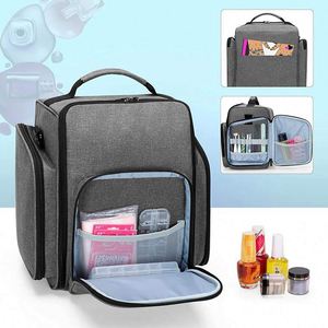 BSCI factory 72 Bottles Nail Polish Organizer Holds Multiple Storage Nail Polish Carry <b>Case</b> with 3 Removable Pouches - Product Image 4