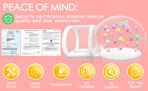 Maison à bulles gonflable de 10 pieds, maison de ballons gonflables en PVC pour enfants et ballons Maison à bulles transparente Dôme <span class=keywords><strong>Location</strong></span> de fête gonflable - Product Image 5