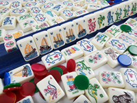 Nouvel ensemble de Mahjong américain 2026, jeu de société de casino pour adultes, avec tuiles gravées en acrylique motif Nature Mère, idéal comme cadeau