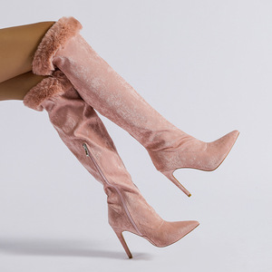 <span class=keywords><strong>Bottes</strong></span> à talons hauts et <span class=keywords><strong>fins</strong></span> pour femme, <span class=keywords><strong>bottes</strong></span> à manches pointues en dentelle, à la mode, au-dessus du genou, <span class=keywords><strong>bottes</strong></span> longues pour femme, nouvelle collection 2022 - Product Image 2