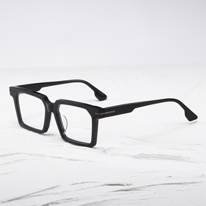 Rectangular Full Rim <b>Eyeglasses</b> <b>Frames</b> Solid Black Resin Lens Anti-Uv Unisex Adult Vision Correction - Product Image 2