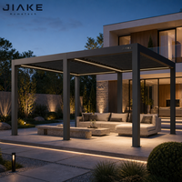 Pergola Jiake sans cadre en aluminium minimaliste à lames orientables avec poutres dissimulées pour villa moderne de luxe, jardin, patio, terrasse, espace de repos