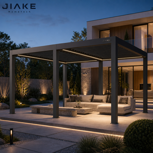 Pergola Jiake sans cadre en aluminium minimaliste à lames orientables avec poutres dissimulées pour villa moderne <span class=keywords><strong>de</strong></span> luxe, <span class=keywords><strong>jardin</strong></span>, patio, terrasse, espace <span class=keywords><strong>de</strong></span> repos - Product Image 1