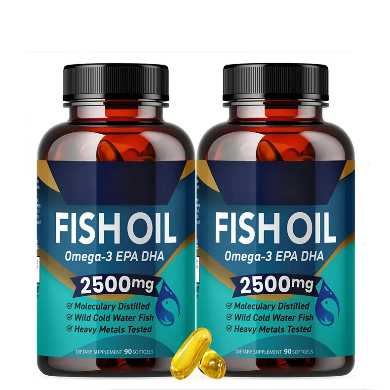 Top 100% 品質Omega 3 Fish Oilプライベートラベル2000mgソフトジェルカプセル