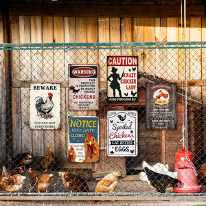 Juego de Letreros Metálicos Vintage de <span class=keywords><strong>Gallo</strong></span>, Decoración Retro para Pared de Granja, para Gallinero, Cocina y Hogar - Product Image 1