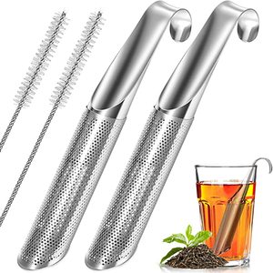 Set di 2 Infusori per Tè con Spazzola, Filtri in Acciaio Inox per Tè Sfuso, Filtro da Viaggio con Manico Lungo per Tè e Caffè - Product Image 5
