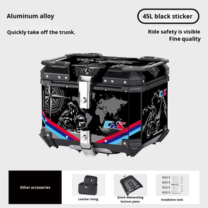 Top Case de Rangement pour Moto en Alliage d'Aluminium 45L Maxi Scooters Étanche pour Yamaha <span class=keywords><strong>TMAX</strong></span> <span class=keywords><strong>Honda</strong></span> BMW - Product Image 3